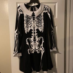 Killstar long sleeve skeleton dress
